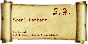 Sperl Herbert névjegykártya